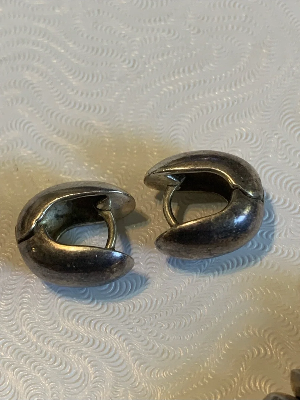 Sterling Silver Drop Earrings with Black Bead Accent & Huggie Set!